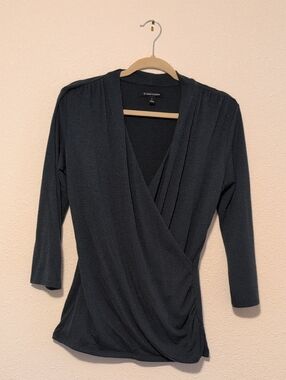 41 Hawthorn Dark Green Surplice Wrap Blouse